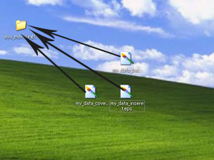 印刷会社：データをフォルダにまとめる(Windows)